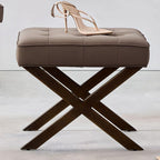 Modern faux leather ottoman with sponge filling