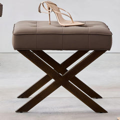Modern faux leather ottoman with sponge filling
