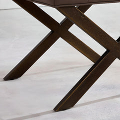 Solid color ottoman with minimalist design