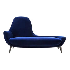 Blue flannel upholstered chaise perfect for relaxation