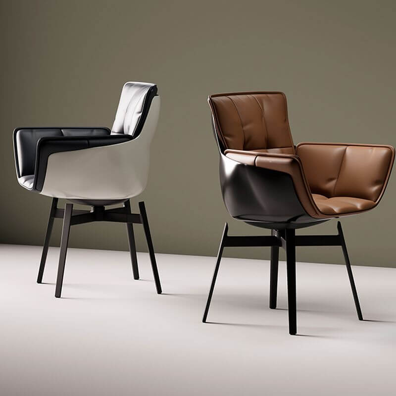 Simplistic solid color accent chair ink cocoa upholstery Main image