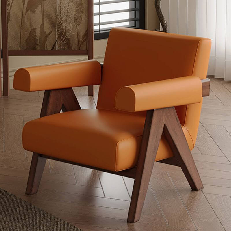 Elegant cocoa arm chair for living room