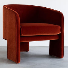 Simplistic Arm Chair in Vermilion Color