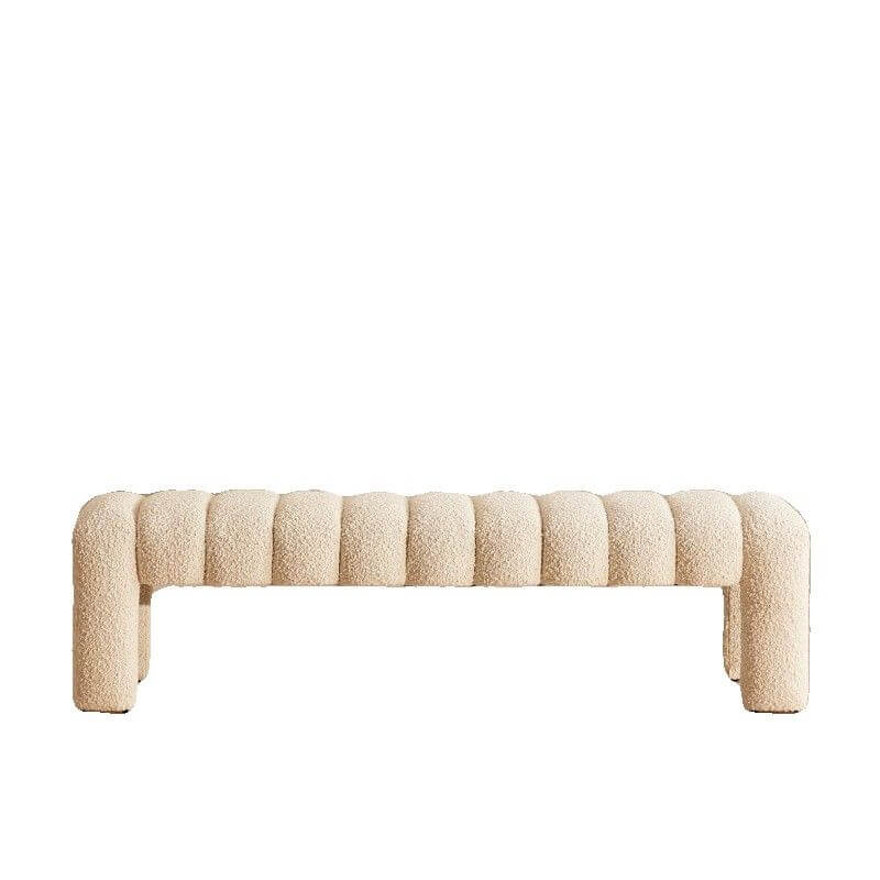 Simplistic Solid Color Cushioned Accent Bench with Button-tufted Design Secondary image