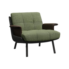 dove grey olive green arm chair front view