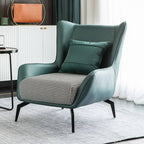 Beige Solid Color Reclining Wingback Chair