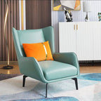 Beige Solid Color Reclining Wingback Chair