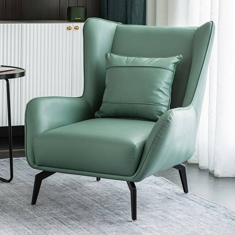 Brown Solid Color Reclining Wingback Chair