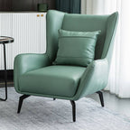 Brown Solid Color Reclining Wingback Chair