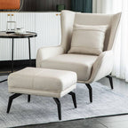 Brown Solid Color Reclining Wingback Chair