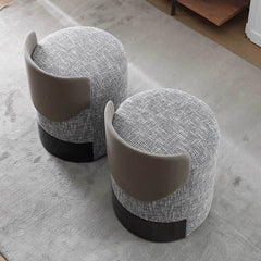 Dove grey accent stool in modern interior