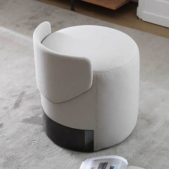 Dove grey accent stool in modern interior