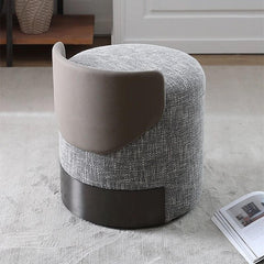 Drum base accent stool in hallway