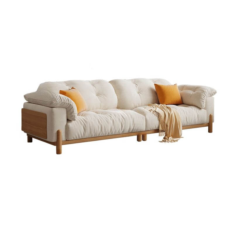 Simplistic Solid Color Sofa in White