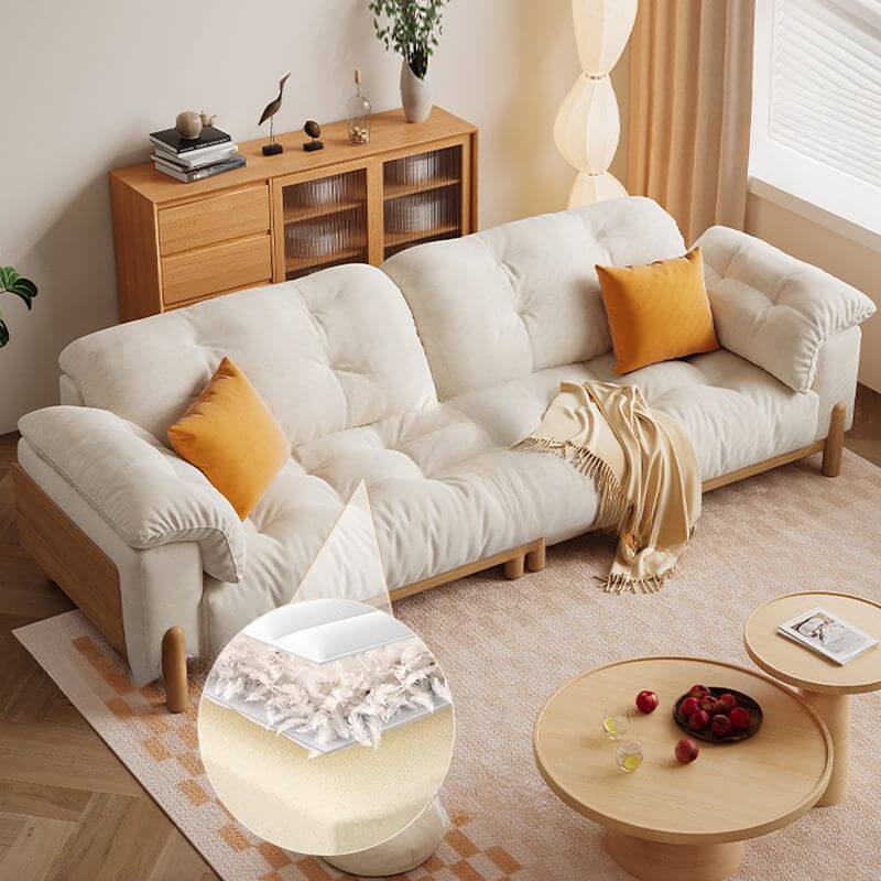 Comfortable seating area on the sofa