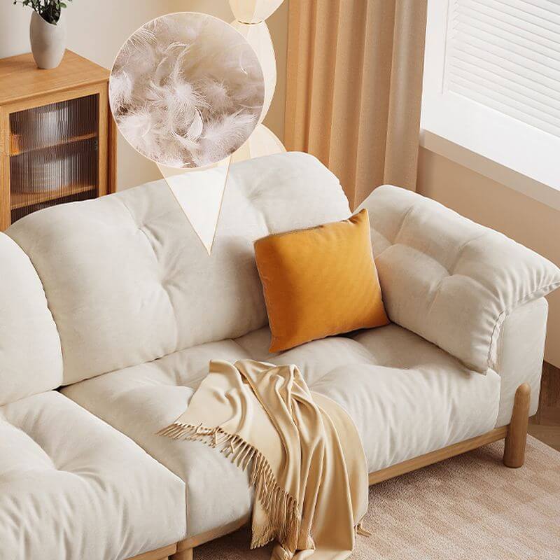 Minimalist design of the white sofa