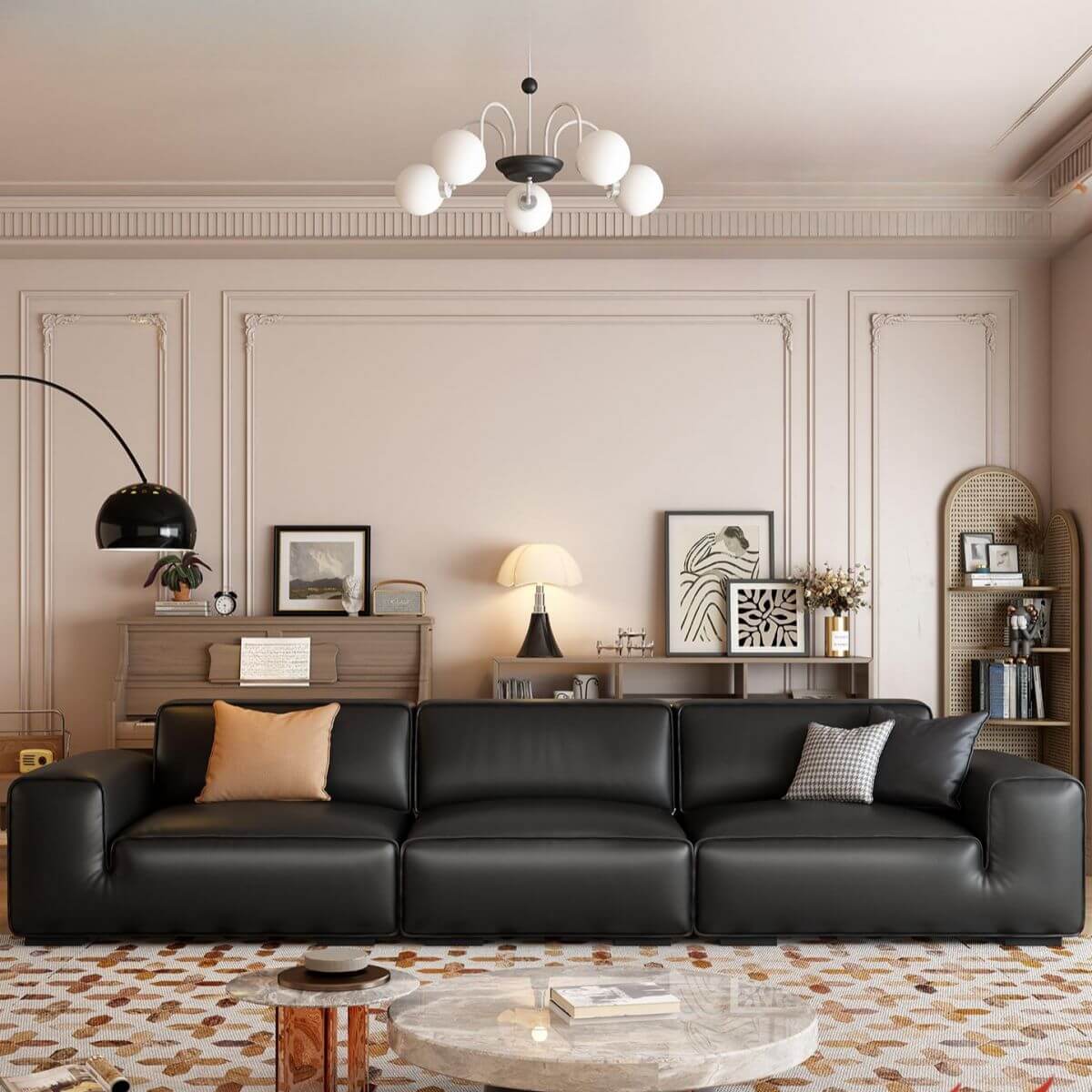 Black sofa in modern living room Main image