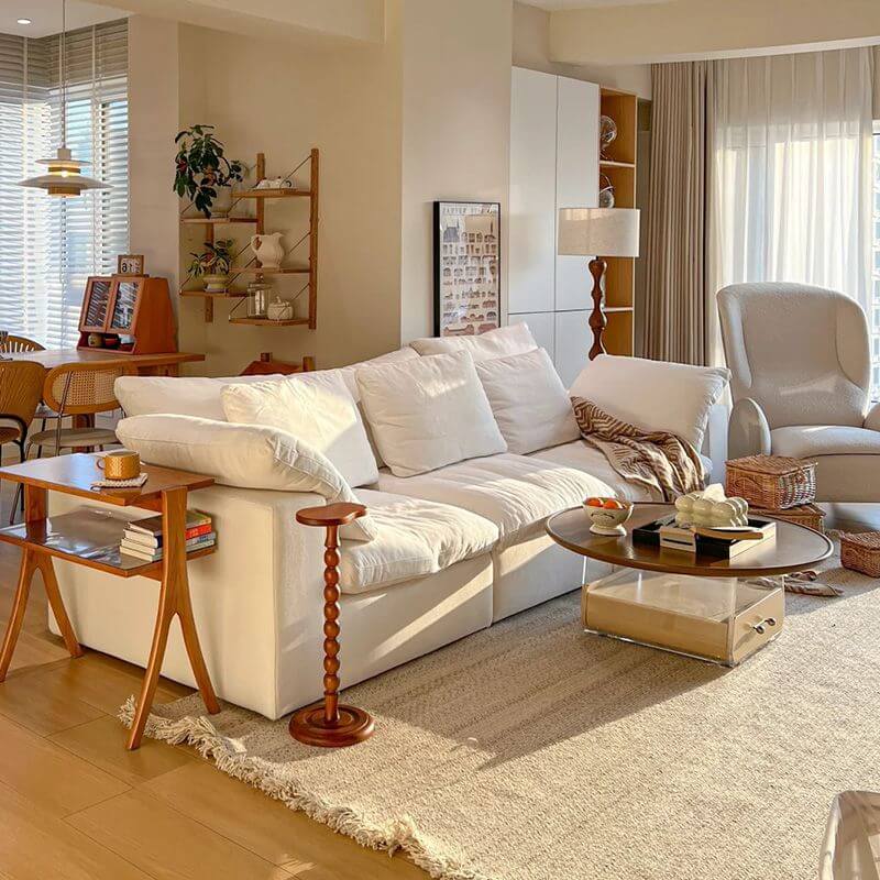 Simplistic Solid Color Water Resistant Slipcover White Sofa Couch/Single Sofa for 4 Person/5 Person/3-seater Secondary image