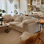 modern sofa with slipcover