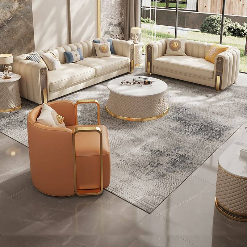 living room furniture in beige