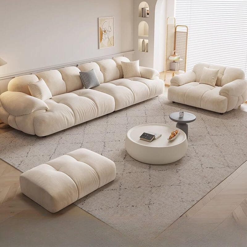 Beige modern sofa in a living room メイン画像