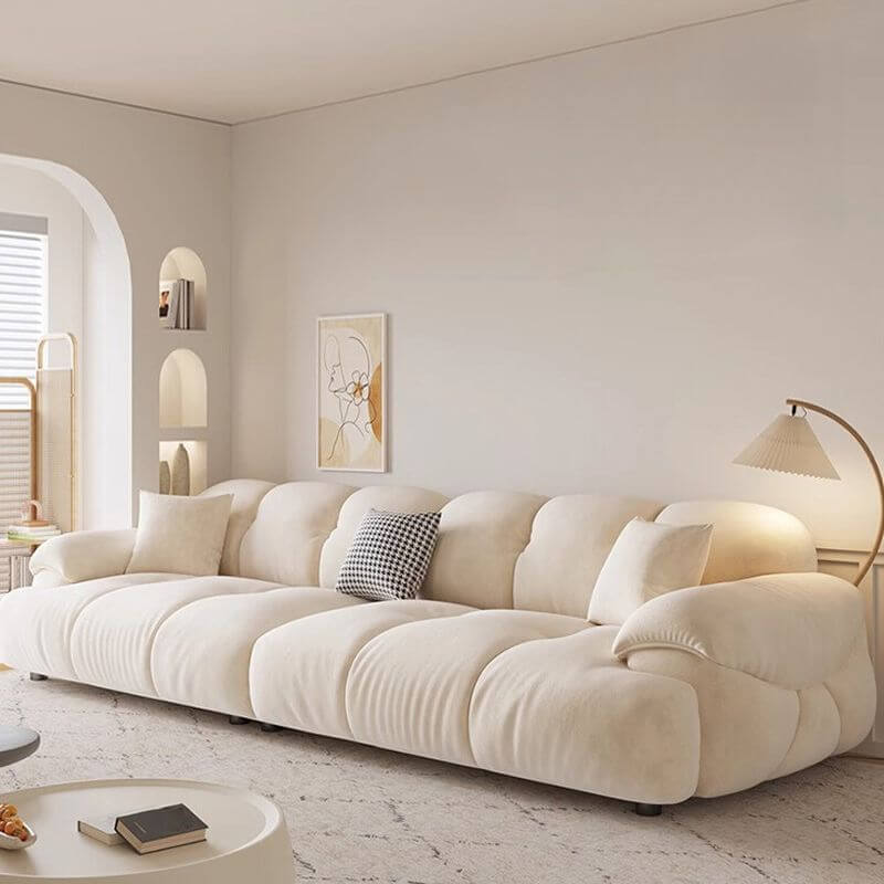 シンプリスティックソリッドカラー防水ソファ/シングルソファ ベージュ for 4人用/シングルシーター/3人用 サブ画像