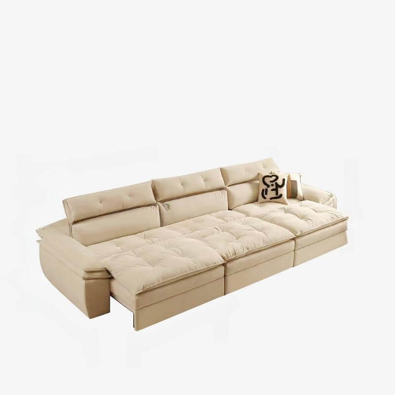 beige water resistant sofa front view