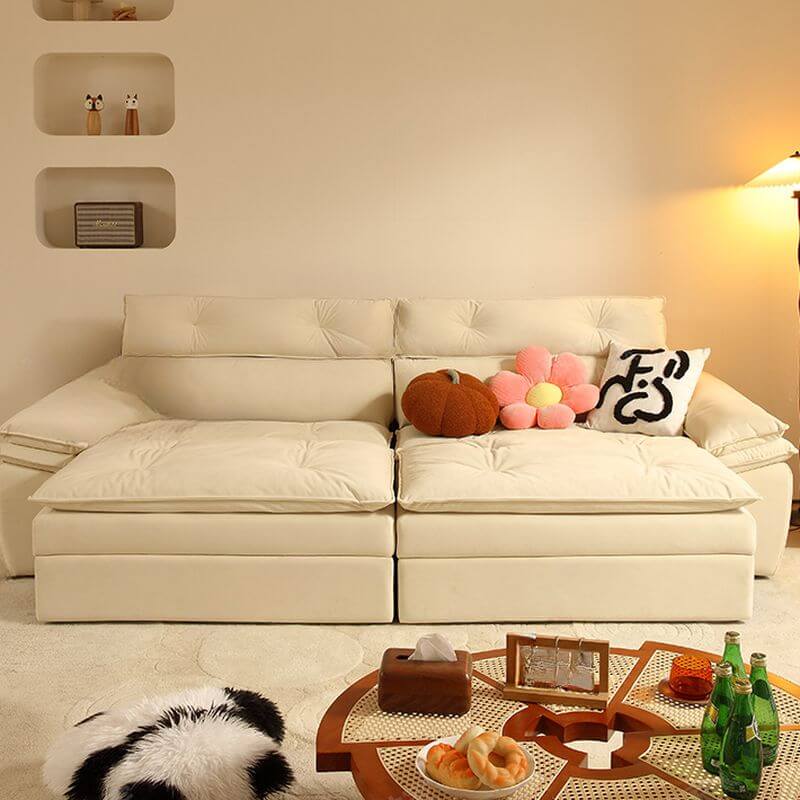 modern solid color sofa side view