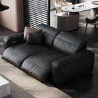 Black modern sofa with clean lines