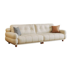 Solid color sofa enhancing room decor