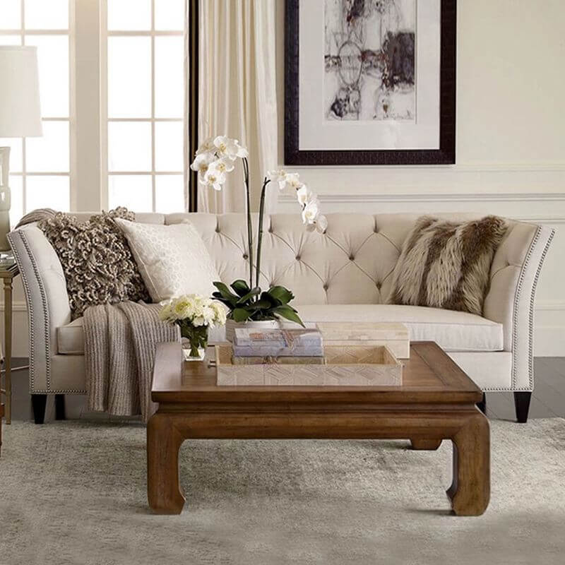 white sofa for three in a modern living room