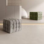 Simplistic Square Solid Color Cube Ottoman Ink