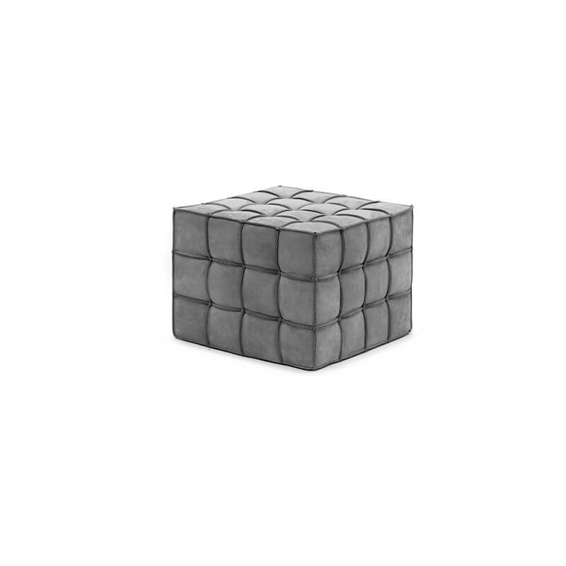 Simplistic Square Solid Color Cube Ottoman Ink