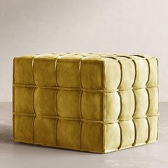 Simplistic Square Solid Color Cube Ottoman Lime Green