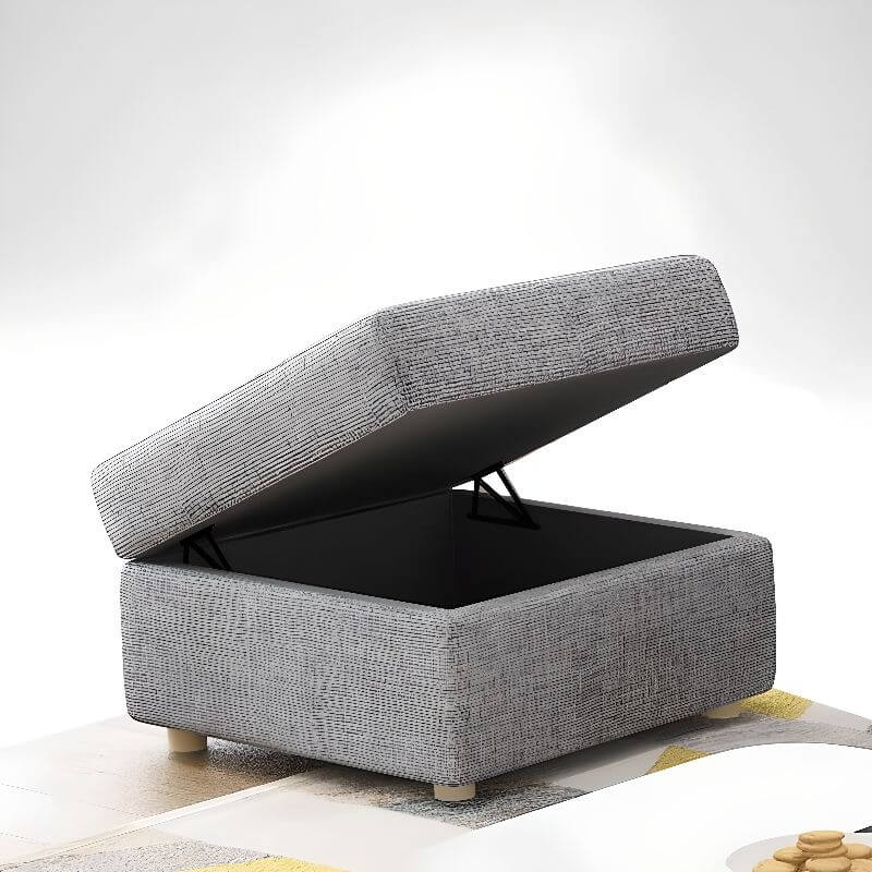 Dove grey footstool with storage