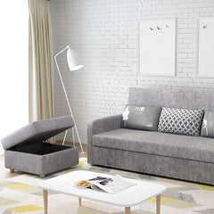 Modern square footstool in living room