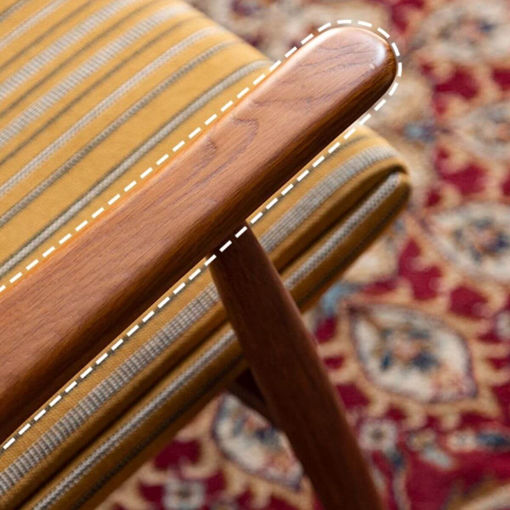 Accent chair with intricate stripe patterns