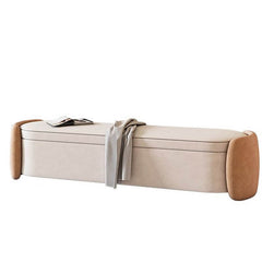 Living room storage bench in orange