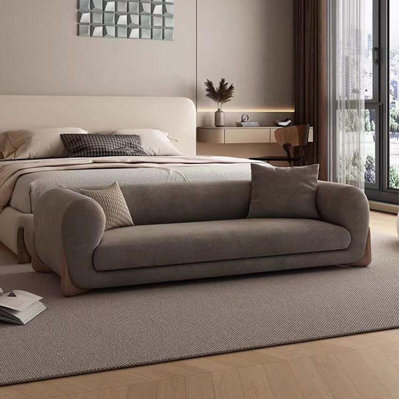 Elegant green upholstered bench for living room