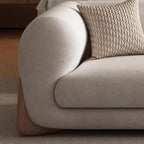 Grey indoor bench seat with padded comfort