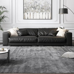 Midnight black and white sofa in living room