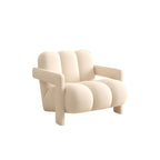 Untufted design of white arm chair