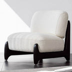 Simplistic White Midnight Black Mohair Side Chair
