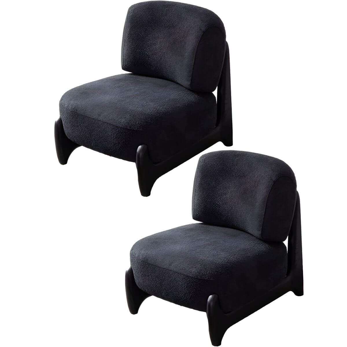 Bow-shaped back of side chair