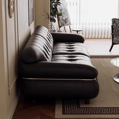 Sleek midnight black sofa for contemporary decor