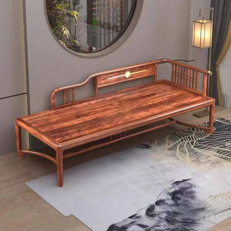 Slate blue padded chaise armchair front view Image principale du produit