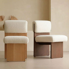 White upholstered sled base accent stool