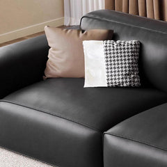 Cozy black sofa for living space