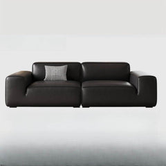 Sleek Black Sofa Couch with pillows