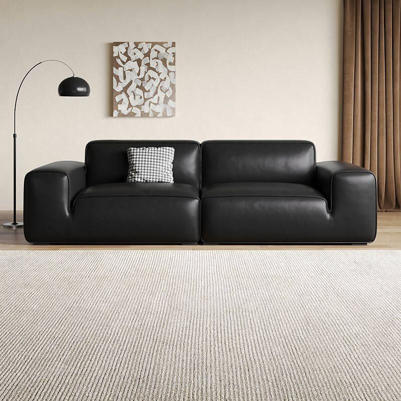 Sofá Negro Elegante con 3 Cojines Imagen secundaria del producto